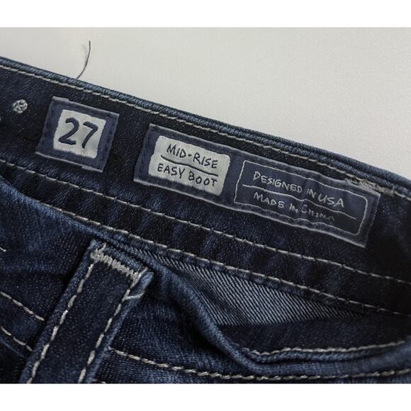 Miss Me Easy Boot Cut Western Bling Jeans Womens Size 27 Rodeo Mid Rise - Picture 11 of 16